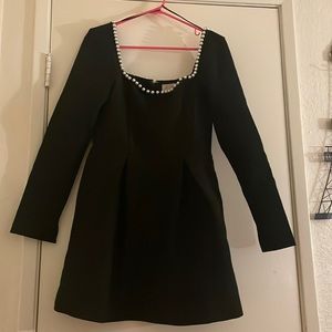 Black beaded neckline dress